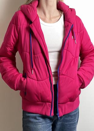 Розовая спортивная куртка с капюшоном adidas оригинал2 фото