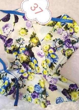 🌿 роскошній топ блуза с баской и цветочным принтом asos8 фото