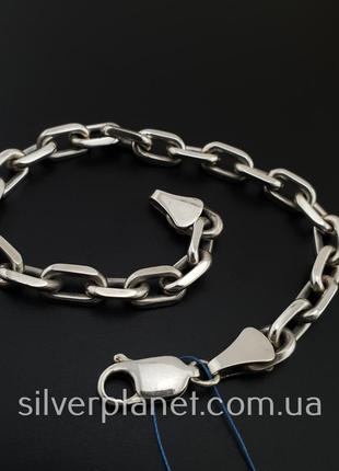 Масивний срібний браслет чоловічий якір. браслет якірне плетіння срібло 9257 фото