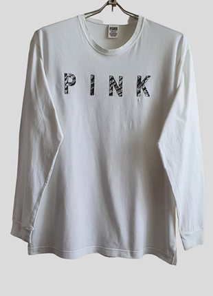 Лонгслів чоловічий жіночий унисекс бавовна  pink victoria's secret