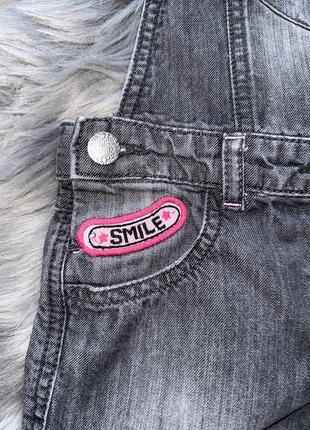 Стильний якісний літній джинсовий комбінезон шорти для дівчинки 4-5р3 фото