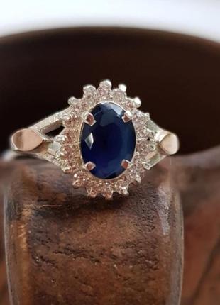 Срібний перстень, серебряне кольцо, кольцо срібло з золотом, нове кольцо, перстень з синім камнем