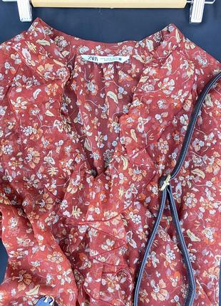 Легкая цветочная блуза zara4 фото