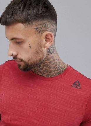 Reebok спортивная мужская футболка в вишневом цвете на лето ( оригинал ) (с)2 фото