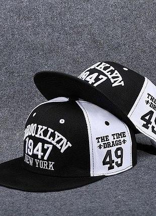 Мужская кепка, snapback с прямым козырьком, бейсболка, рэперка brooklyn 1947 ny