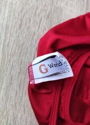 Женский купальник на завязках брендовый красный со шнуровкой g world collection6 фото