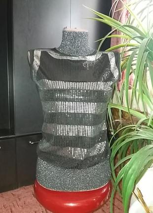 Топ вечірній в паєтках liss з відкритою спинкою р.s/m