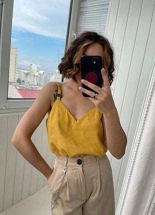 Топ блуза горчичная topshop s