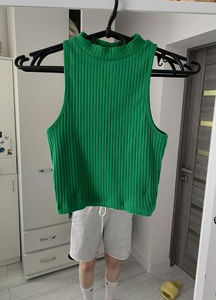 Яскравий, зелений топ в рубчик house р.s