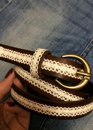 Фирменный кожаный ремень spirit 1849 italy,коричневый ремешок,пояс,поясок