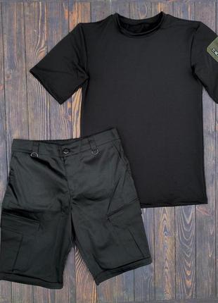 Чоловічий літній спортивний костюм футболка та шорти бавовна тактичні літній комплект чоловічого4 фото