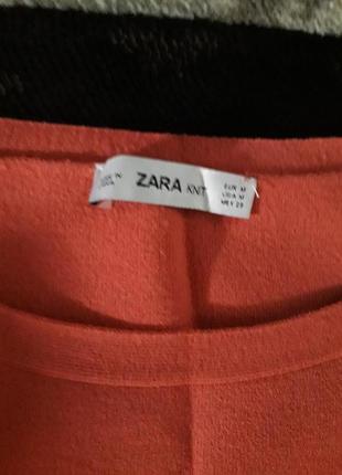 Коралловое платье плотный эластичный трикотаж модал zara3 фото