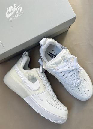 Кросівки nike air force 1 react white cream оригінал 40.5 25.5 см