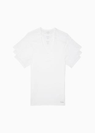 Новий набір calvin klein футболки (ck 3-pack v-neck white) з америкиками m,l,xl