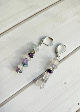 Сережки з флюоритом