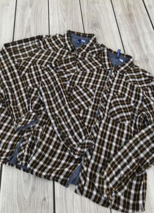 Сорочка 9-12 h&m  рубашка у клітинку
