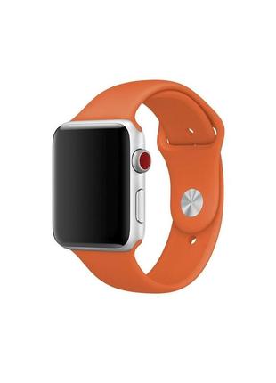 Ремешок sport band для apple watch 42/44mm силиконовый оранжевый спортивный size(s) arm series 5 4 3 2 1