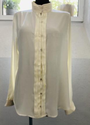 Блуза кольору слонової кістки від британського бренду slacks&co2 фото