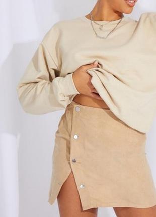 Жіноча замшева спідниця на ґудзиках prettylittlething