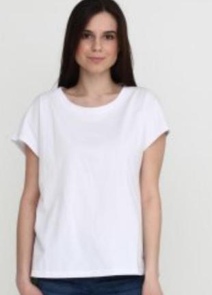 Женская белая футболка , базовая бедая женская футболка, распродажа женской одежды