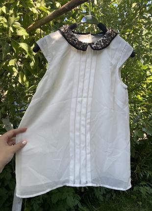 Блуза белая детская для девочки2 фото