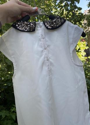 Блуза белая детская для девочки5 фото