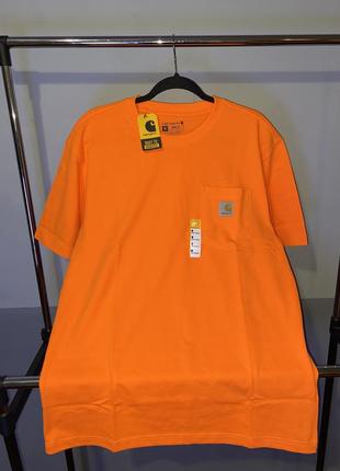 Carhartt k87 workwear pocket t-shirt - bright orange m