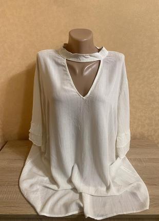 Натуральная нежная блуза цвета айвори1 фото