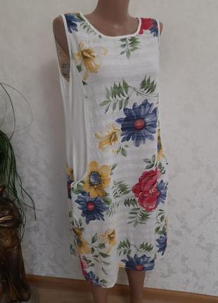 Котонове легке плаття сукня в квіти6 фото