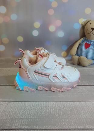 Дитячі кросівки що світяться(led підошва,що світяться)для дівчаток1 фото