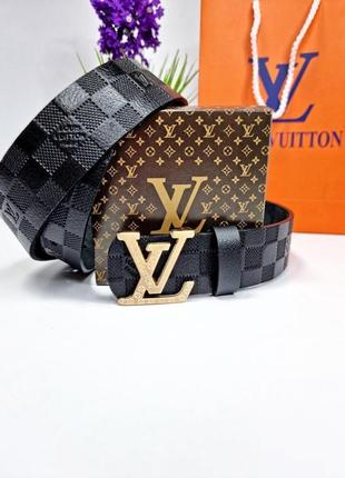 Ремень пояс кожаный в стиле louis vuitton / ремінь пояс в стилі louis vuitton2 фото