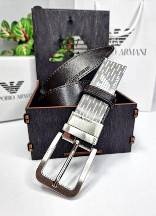 Ремень пояс мужской кожаный в стиле armani / ремінь пояс чоловічий в стилі armani
