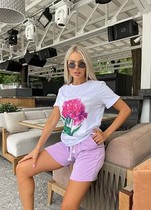 Костюм
мод.78214бж08 
розміри: 42-44, 46-48, 50-52
тканина: футболка  турецький кулір бавовна, якісний пришивний малюнок. штани двухнитка