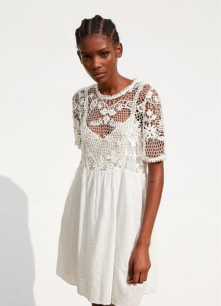 Платье zara прошва ришелье