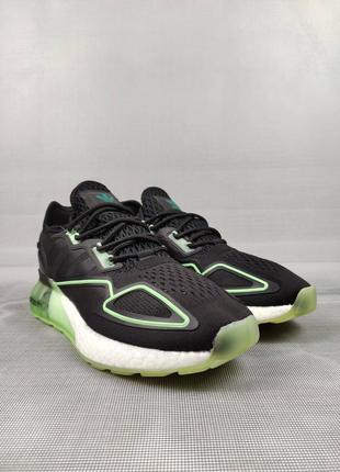 Adidas zx 2k boost black&amp;green4 фото