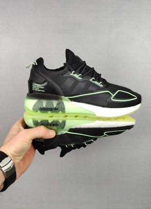 Adidas zx 2k boost black&amp;green1 фото