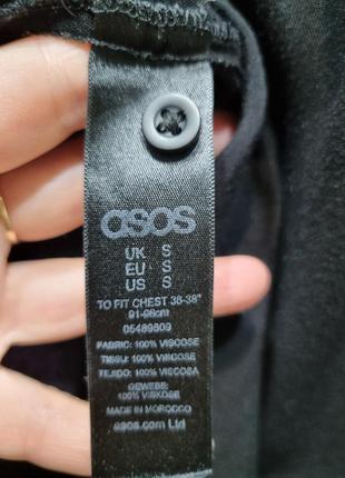 Брендова чорна віскозна чоловіча сорочка теніска шведка в птиці asos s знижка комір revere9 фото