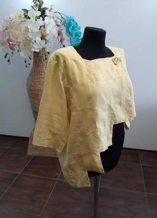 Льняная асимметричная блуза жакет италия7 фото