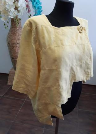 Льняная асимметричная блуза жакет италия6 фото