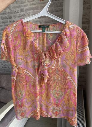 Шелковая блуза ralph lauren размер xl