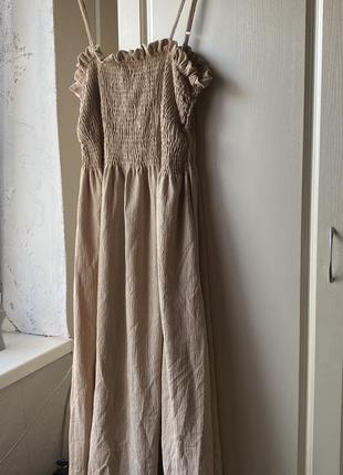 Сукня плаття сарафан від h&m беж платье2 фото