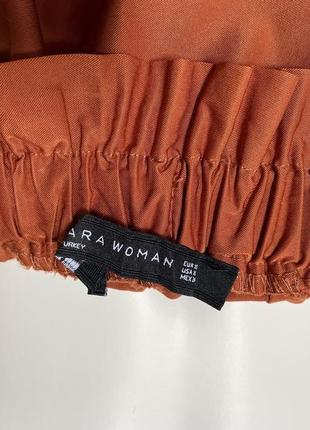 Насыщенная оранжевая юбка zara basic на резинке (h&amp;m, cos ) фонарик8 фото