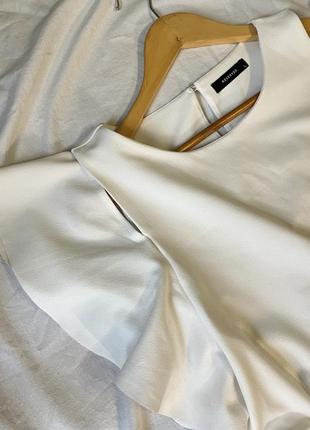 Блуза с рюшами в цвете слоновая кость3 фото
