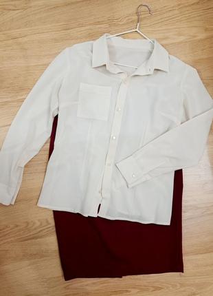 Костюм блуза и юбка классического стиля, размер s-m.2 фото