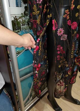 Сукня прозора з вишивкою розрізи по боках2 фото