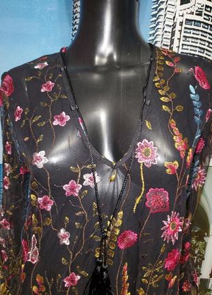 Сукня прозора з вишивкою розрізи по боках3 фото