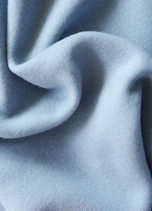 Пальтова італійська вовняна тканина натуральна блакитна однотонна mi 1444 фото