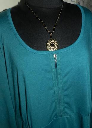 Трикотажная-стрейч,блузка-туника-трапеция с карманами и молнией,большого размера,bonprix5 фото