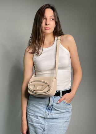 Сумка diesel 1dr iconic shoulder bag beige4 фото