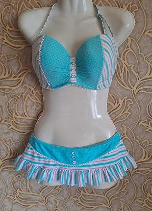 Шикарный раздельный купальник floozie на большую грудь/размер  10/38